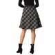 thumbnail image 3 of Falda corta de línea A con cintura elástica y diseño clásico de cuadros vintage para mujer para otoño e invierno en gris oscuro L, 3 of 6