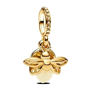 Colgante Pandora Firefly Baño De Oro 14K Vidrio Fotoluminiscente Amarillo Talla Única