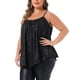thumbnail image 4 of Agnes Orinda Mujeres Tallas Grandes Tops de Lentejuelas Brillantes Tirantes Espagueti Camisa de Fiesta Plisada Club Brillante Cami 3X Negro, 4 of 6