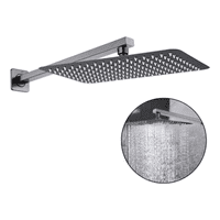 Taumm - Brazo Ducha 40Cm + Plato Ducha Rectangular Gunmetal 20X30 Cms Kassel