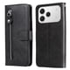 thumbnail image 5 of Funda tipo cartera para Tecno Spark 40 4G con bolsillo con cremallera y ranuras para tarjetas – Función de soporte Negro, 5 of 5