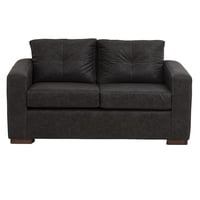 Muebles América - Sofá Franco 2 Cuerpos Cuero Auris Negro