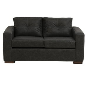 Muebles América - Sofá Franco 2 Cuerpos Cuero Auris Negro