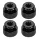 thumbnail image 1 of Uxcell 4 piezas Tuerca moleteada, M4 12mm OD 10mm Altura 6061 Aleación de aluminio anodizado, Negro brillante, 1 of 6