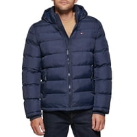 Chaqueta Tommy Hilfiger Con Capucha Para Hombre, Color Azul Medianoche
