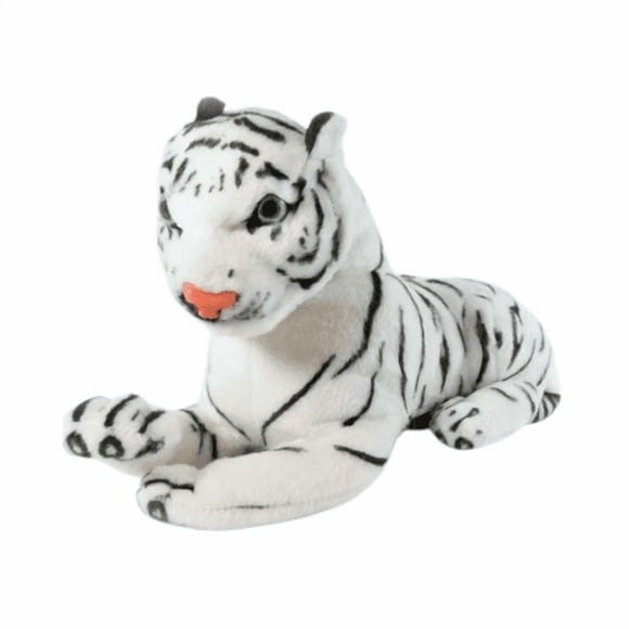 Peluche Tigre Blanco Acostado 30 cm Buinzoo