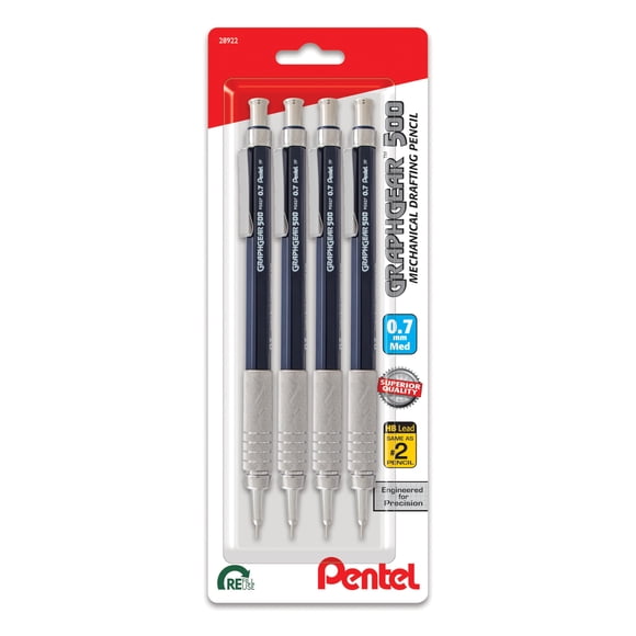 Lápiz de dibujo mecánico Pentel GraphGear 500 de 0,7 mm, color azul