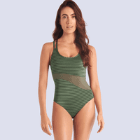 Traje De Baño Verde Verde Olivo Control Abdomen Chamela
