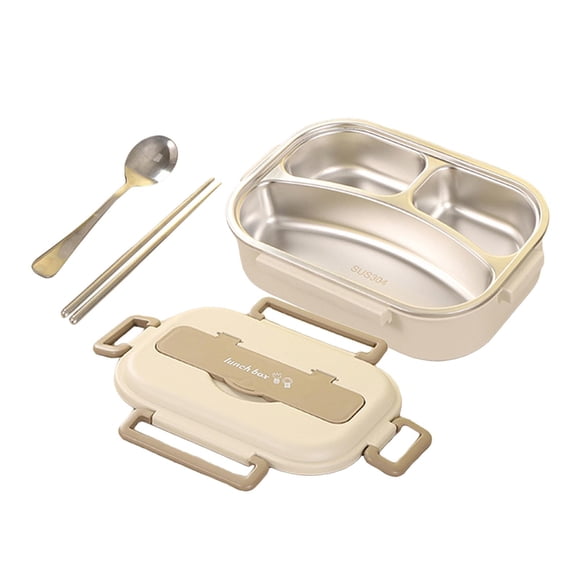 Bento Box Contenedor De Almuerzo Moderno De Gran Capacidad De 1 L Para Picnic Oficina Camping Beige