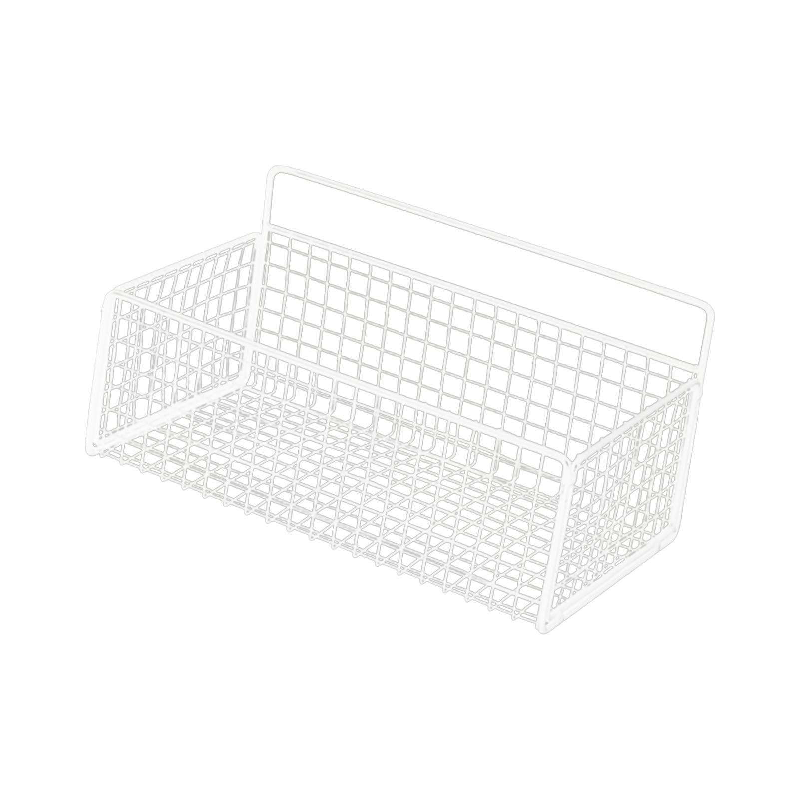 Bothyi - Cesta De Almacenamiento De Gabinete Cesta De Alambre De Acero Resistente Para Frutas Verduras Snacks Blanco M
