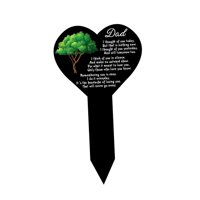 Magideal - Placa Conmemorativa Del Corazón, Estaca Para Cementerio, Marcador De Señal De Tumba, Placa De Condolencia, Decoración, Estaca De Jardín Para Césped Al Papá