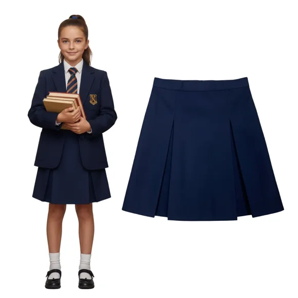 Falda Colegio Niña Juvenil Gris Clásica Confección Nacional