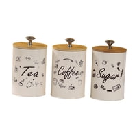 Magideal - 3 Piezas Botes De Cocina Para Encimeras De Té De Café Recipientes De Azúcar Jares Elegantes Restaurantes De Granja Decoración Tapas A Prueba De Polvo Dibujos Animados