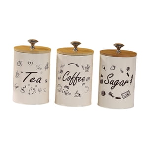 Magideal - 3 Piezas Botes De Cocina Para Encimeras De Té De Café Recipientes De Azúcar Jares Elegantes Restaurantes De Granja Decoración Tapas A Prueba De Polvo Dibujos Animados