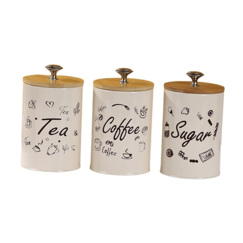Magideal - 3 Piezas Botes De Cocina Para Encimeras De Té De Café Recipientes De Azúcar Jares Elegantes Restaurantes De Granja Decoración Tapas A Prueba De Polvo Dibujos Animados