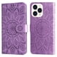 thumbnail image 3 of Funda tipo cartera FOXDOCK para iPhone 14 Pro Max , diseño girasol en relieve, cuero PU, cierre magnético, soporte y tarjetero, 3 of 5
