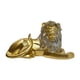 thumbnail image 3 of Adorno de León, estatua artesanal, decoración de regalos, escultura de estatuilla de resina moderna para mesa, estudio, encimera, estantería de cocina dorado, 3 of 5