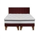thumbnail image 1 of Cama Europea Stella 2 Plazas + Respaldo Capitoné Madera Burdeo, 1 of 3