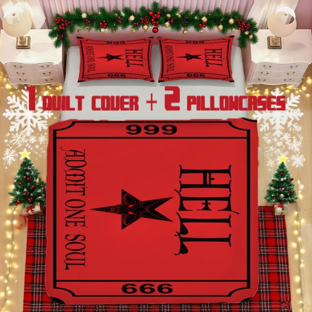 HELL & TICKET Soft Printed Bedding Set Polyester Fabric Decorative & Warm Ideal for Bedroom or Guest Room