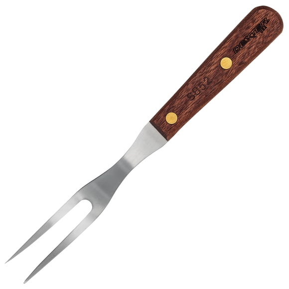 Tenedor de cocina HIC Harold Import con mango de nogal y acero inoxidable