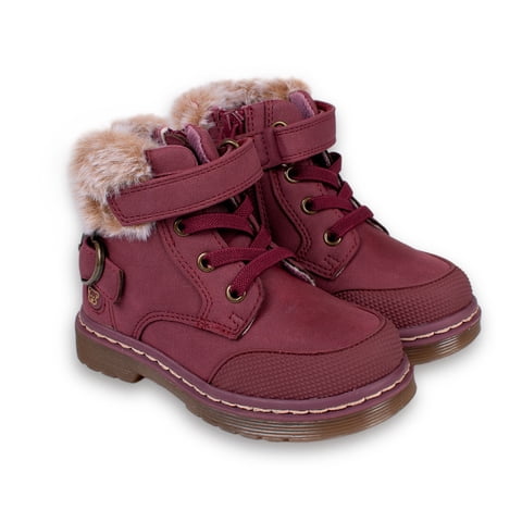 Pillin - Bototo Bebé Niña Velcro Ajustable Cuello De Piel Malva