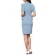 thumbnail image 3 of INSPIRE CHIC Conjunto de Falda de Traje de 2 Piezas para Mujeres, Blazer de Manga Corta y Faldas Lápiz, Atuendos Formales de Oficina Casual XS Azul, 3 of 6