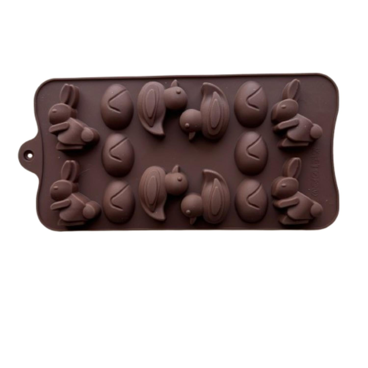 Genérico - Molde Silicona Huevitos Conejos Y Pollitos 14 Cav Cafe