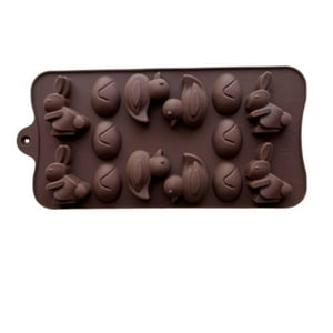 Genérico - Molde Silicona Huevitos Conejos Y Pollitos 14 Cav Cafe