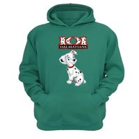 Genérico - Polerón Canguro 101 Perritos Manchas Verde Aguamarina Talla S Unisex