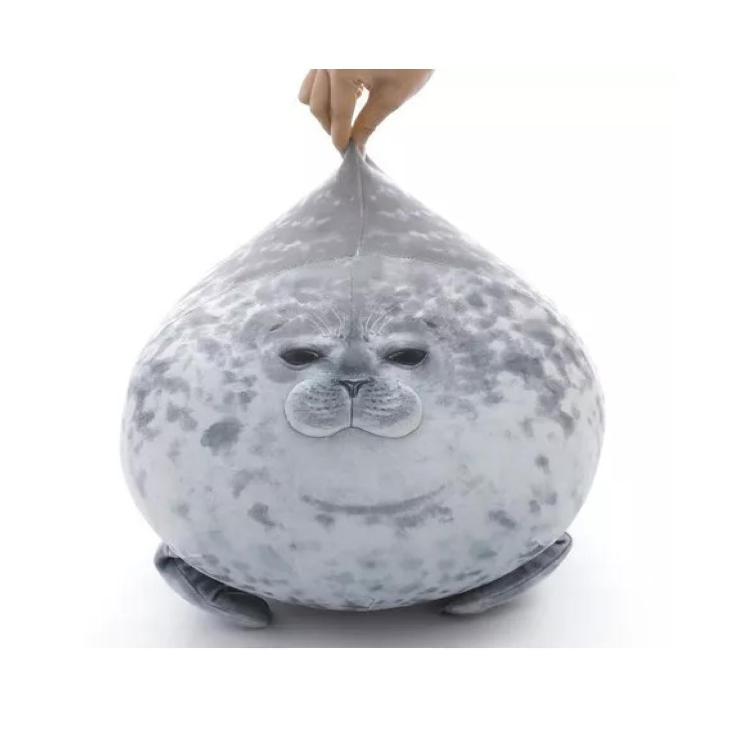 Total E-commerce - Juguete Peluche Cojin Foca Bebe 30cm Felpa Gris Infantil