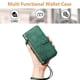 thumbnail image 5 of Funda tipo cartera para iPhone 12 PRO con bolsillo con cremallera, tarjetero, soporte, correa para la muñeca y tapa de cuero verde, 5 of 5