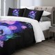 thumbnail image 3 of Moon Wolf Bedding Green Watercolor Forest Wolf Landscape Duvet Cover Sets 3 Pieces Wild Animal Bedding Set, 3 of 5