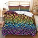 thumbnail image 1 of Coloured Leopard Print Quilt Duvet Cover Set Bedclothes 3-Piece Bedding Set, 1 of 5