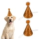 thumbnail image 1 of Sombrero de Cumpleaños para Perros Uxcell, Sombreros Pequeños para Perros Gatos Sombrero de Fiesta de Cumpleaños con Pompones Decoración Ajustable (Oro Oscuro, 2 Piezas), 1 of 7