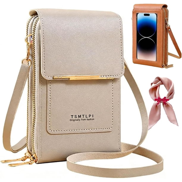 Bolso bandolera pequeño pantalla táctil 2026 mujer antirrobo cuero mensajero RFID bloqueo móvil monedero