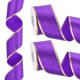 thumbnail image 1 of 20 yardas x 2" Cinta de Navidad Metálica con Alambre Brillante para Envolver Regalos para Decoración de Cumpleaños, Boda, Festival, Púrpura Dorado, 1 of 7