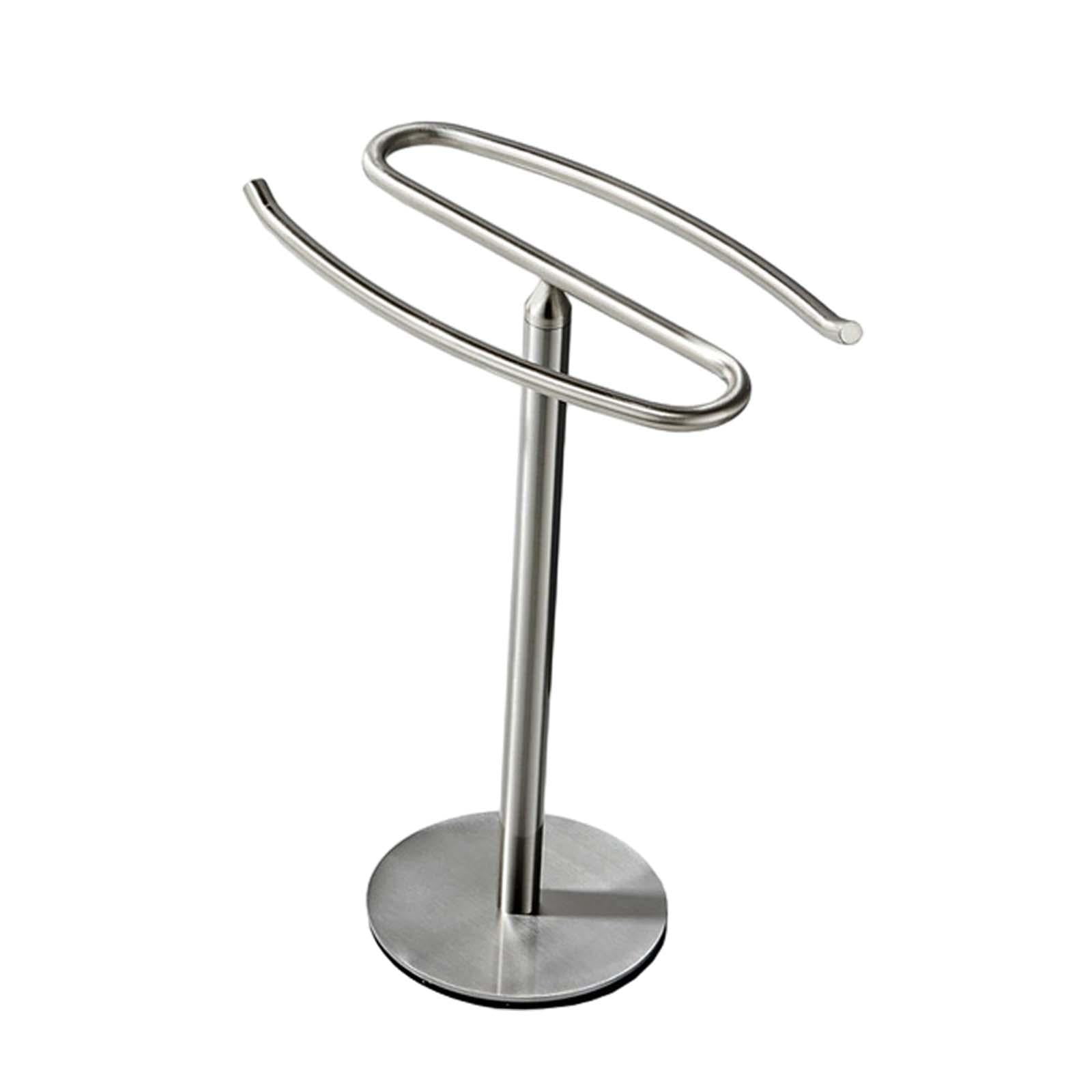 Magideal - Toallero, Estante Para Collares De Acero Inoxidable, 12 "de Alto, Resistente Al Óxido, Fondo Antideslizante, Versátil Para Accesorios De Baño Y Cocina Plateado