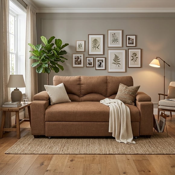 Sofa Cama Funcional 2 Pz Deco Lino Cafe