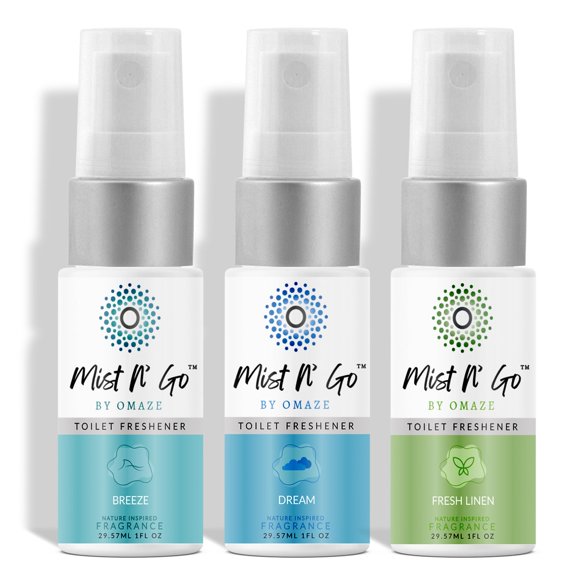 Ambientador de baño en aerosol Mist N' Go, tamaño viaje (30 ml x3)