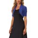 thumbnail image 4 of INSPIRE CHIC Bolero de Manga Corta para Mujer, Chaqueta Abierta, Cárdigan Recortado Azul Real L, 4 of 6