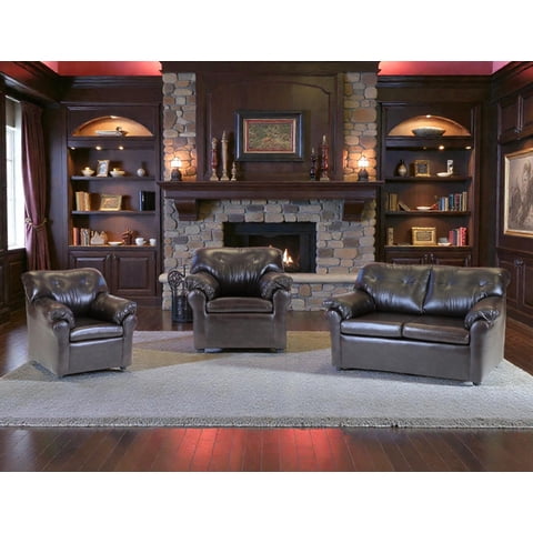 Muebles Altiro - Living Mateo 211 - Cuero Sintético Pu Café Moro