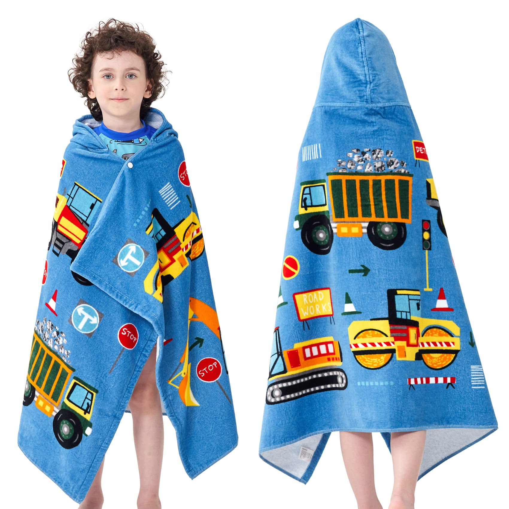 Toalla De Baño Y Playa Con Capucha Bavilk Kids, Algodón Superabsorbente