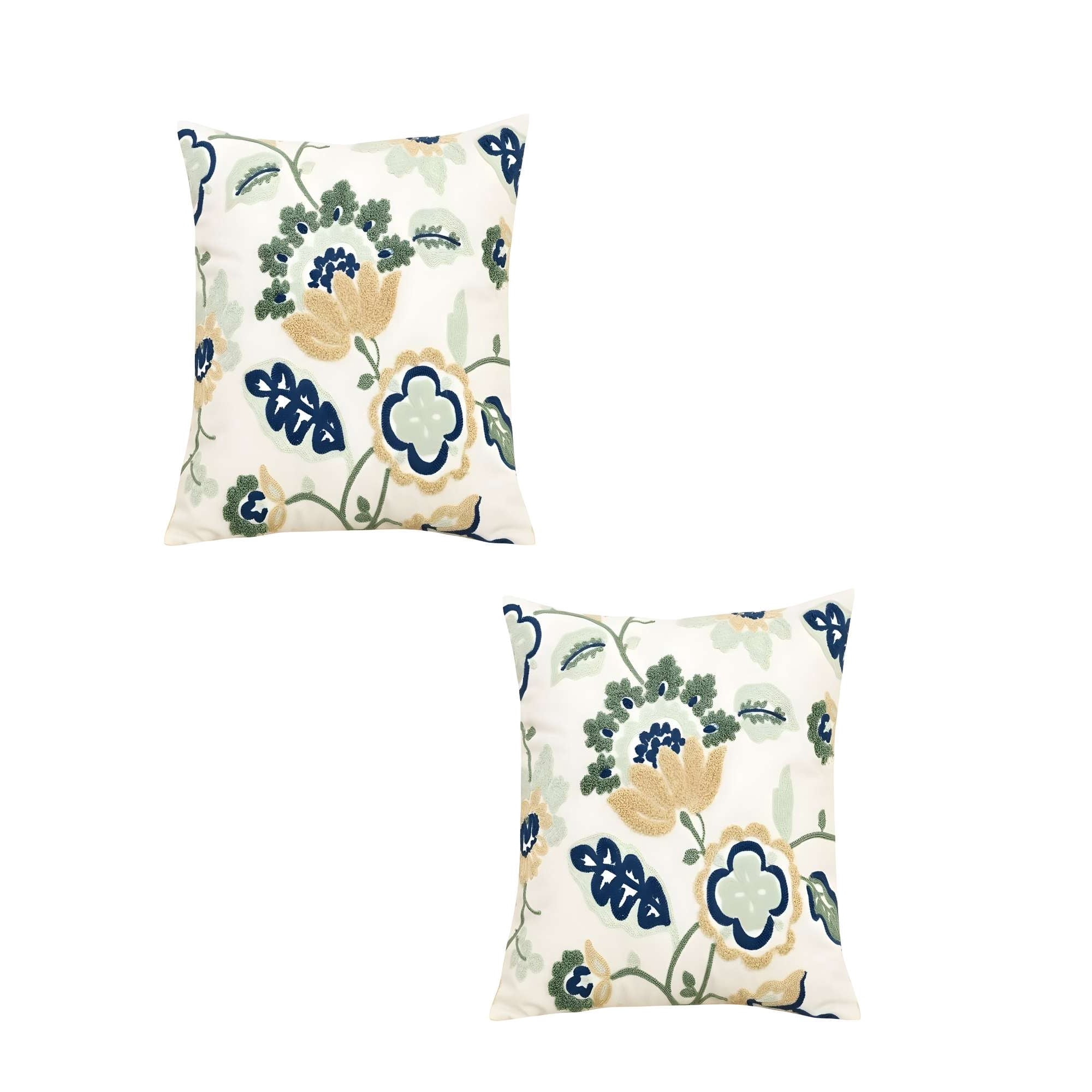 Genérico - Set De 2 Fundas De Cojin Bordadas 45x45cm Blanco 12