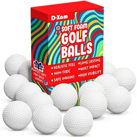 Pelotas de Golf de Espuma D‑Xam 41 mm Multicolor – Pack de Práctica