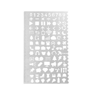 Magideal - Plantilla De Dibujo, Regla De Plantilla De Metal, Diseño De Arte Ligero, Regalo De Cumpleaños, Oficina, Plantilla De Dibujo Portátil Multiusos Para El Estilo B