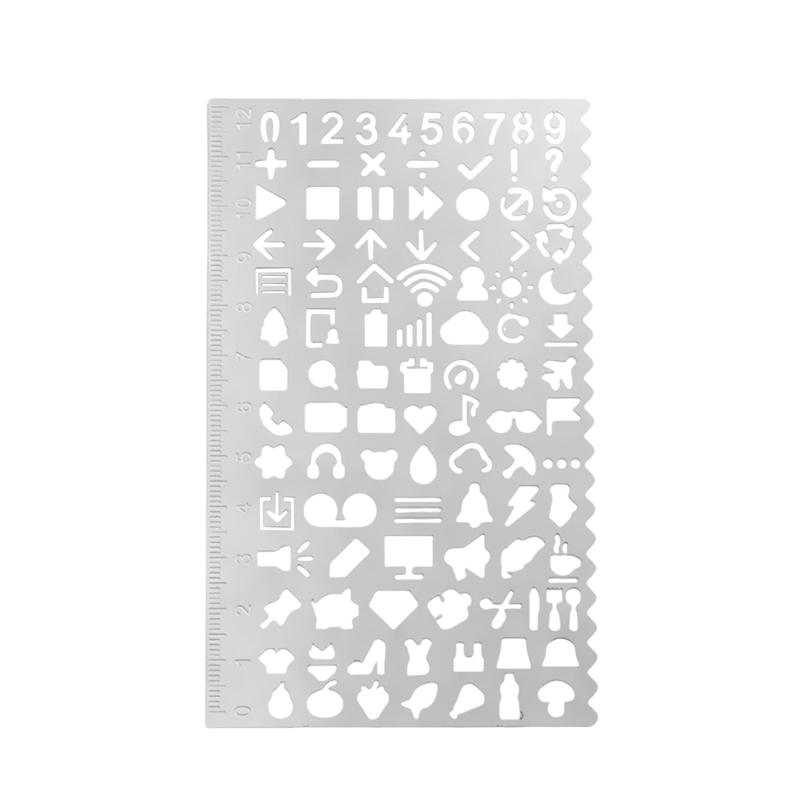 Magideal - Plantilla De Dibujo, Regla De Plantilla De Metal, Diseño De Arte Ligero, Regalo De Cumpleaños, Oficina, Plantilla De Dibujo Portátil Multiusos Para El Estilo B