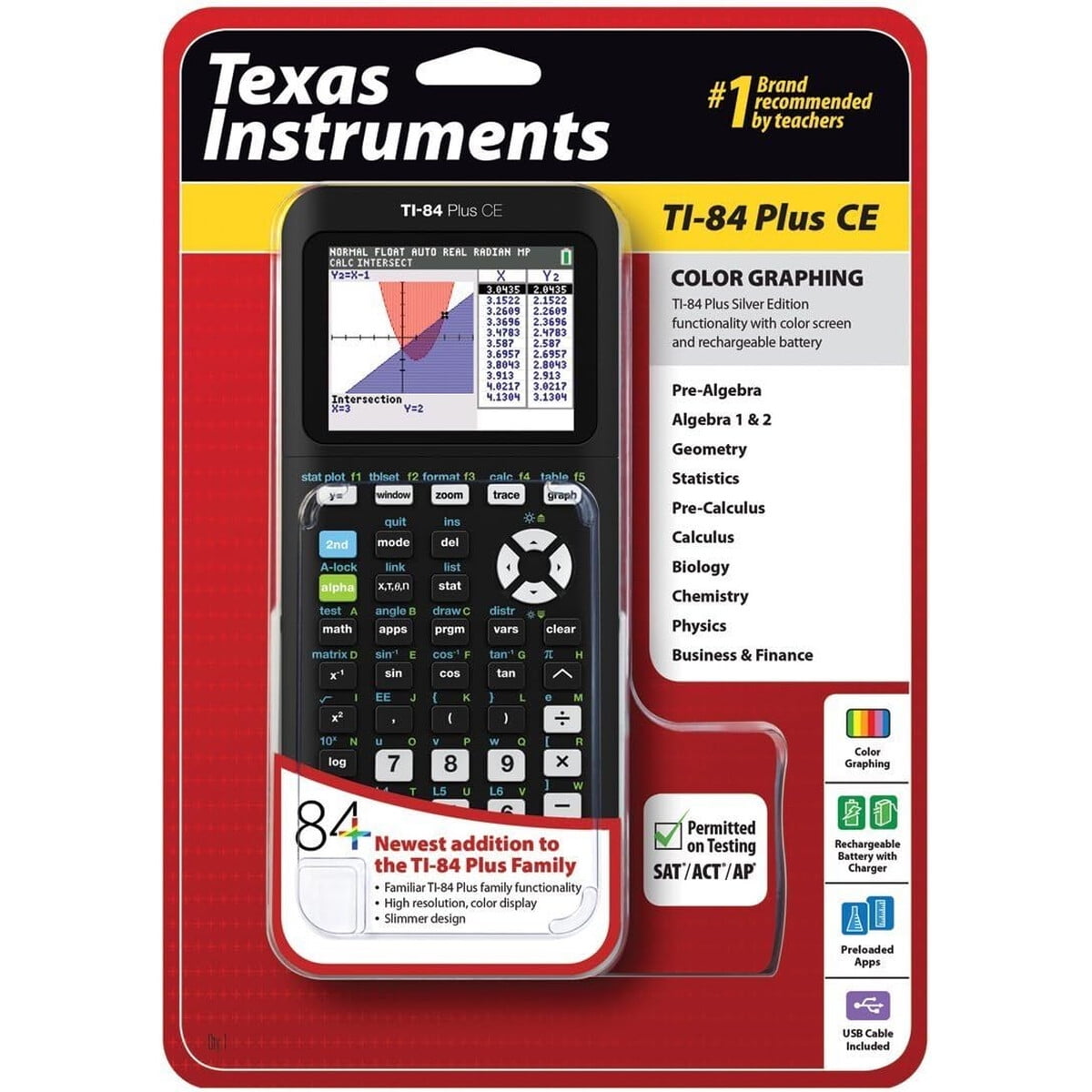 Calculadora Gráfica Texas Instruments Ti-84 Plus Ce Negra