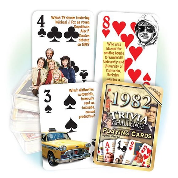 Playing Cards Flickback 1982 Trivia Feliz cumpleaños/aniversario