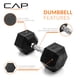 thumbnail image 3 of Par de mancuernas hexagonales recubiertas CAP Barbell de 30 libras, 3 of 6