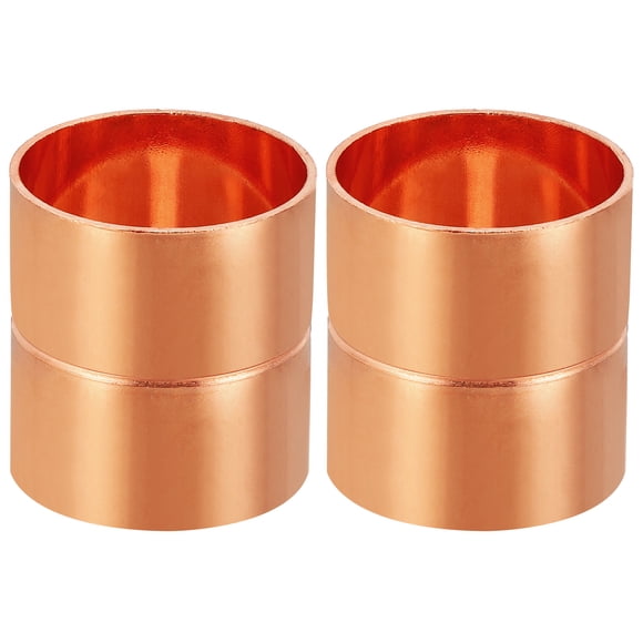Uxcell 1-3/8 Pulgadas ID Acoplamientos de Cobre, 2 Piezas Tope de Tubo Enrollado Acoplamiento Recto para Soldadura de Tuberías para HVAC